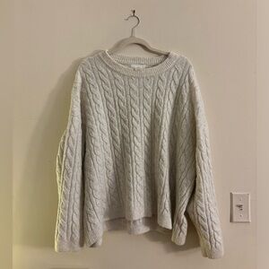 H&M cable knit oatmeal beige sweater size L